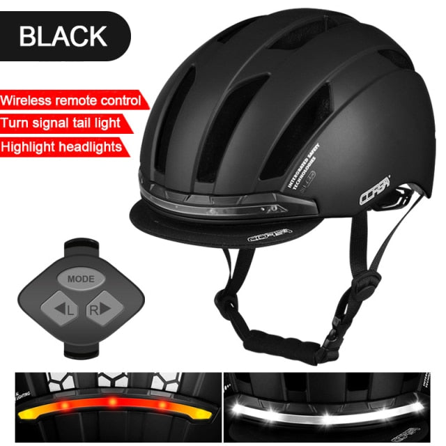 Bike Helmet With LED Turn Signal Light USB rechargeable Smart Bicycle Helmet Back Lamp Safety Night Riding Warning Waterproof