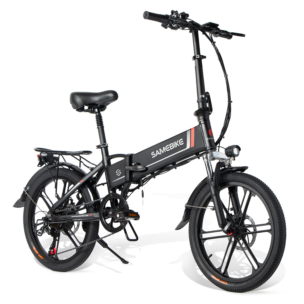 Rymic Folding 20'' Electric City Bike for Adjustable 250/350W Motor, with Removable 48V 10.4Ah Lithium Battery for Adults, 7 Speed Shifter Electric Bicycle