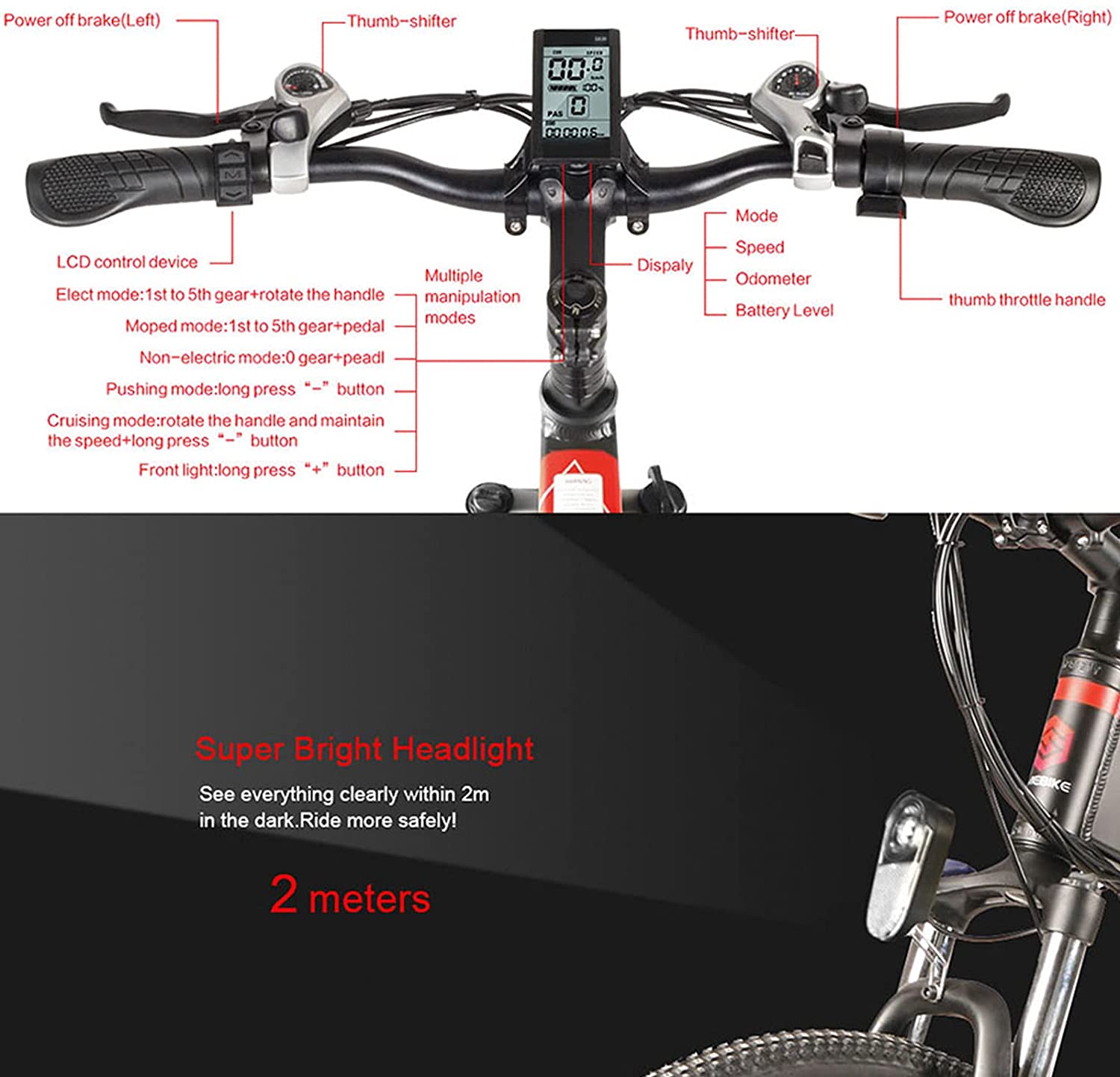 Rymic Folding Electric Bike for Adults, Adjustable 250/350W Motor 26'' Electric Bicycle with Removable 48V 10Ah Lithium Battery for Adults, 21 Speed Shifter Electric Bicycle Handle LCD Meter Magnesium Alloy Wheel( Approximate delivery 45 days)