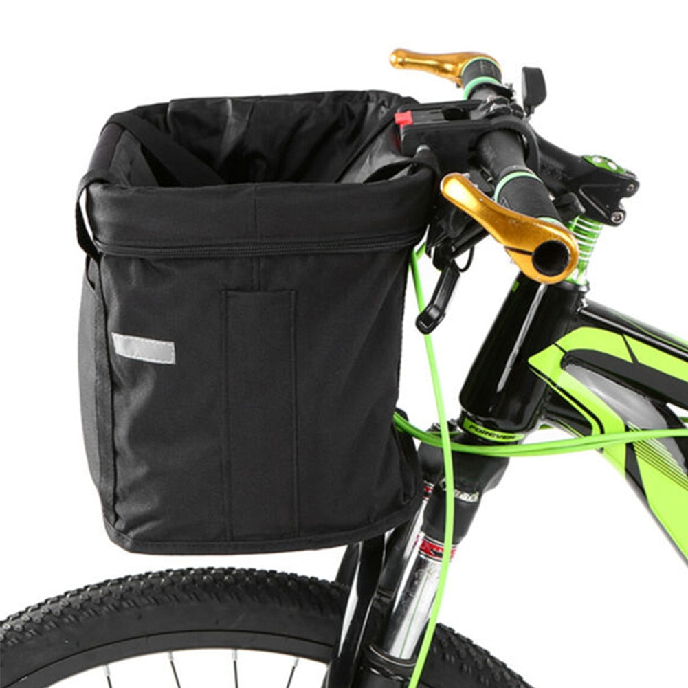 Bicycle Front Basket Removable Waterproof Bike Handlebar Basket Pet Carrier Bag