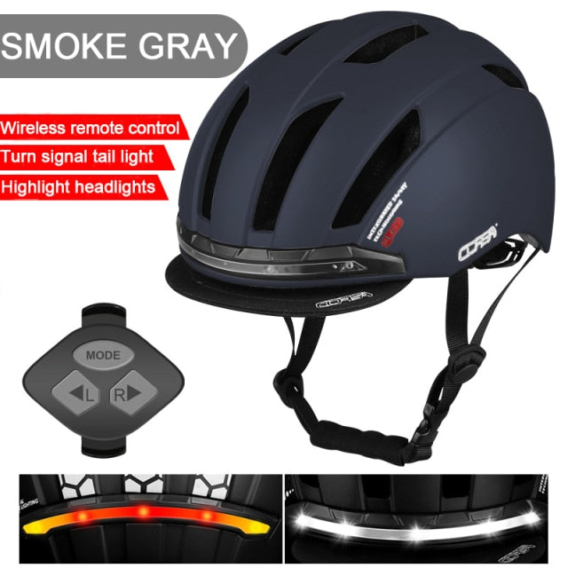Bike Helmet With LED Turn Signal Light USB rechargeable Smart Bicycle Helmet Back Lamp Safety Night Riding Warning Waterproof