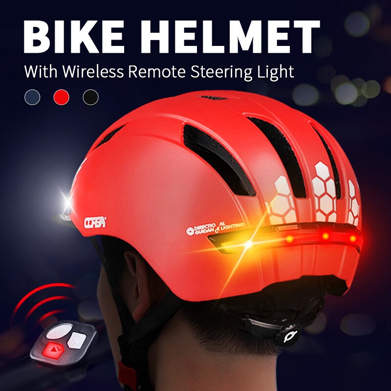 bike helmet front turn signal Bike Helmet With LED Turn Signal Light USB rechargeable Smart Bicycle Helmet Back Lamp Safety Night Riding Warning Waterproof