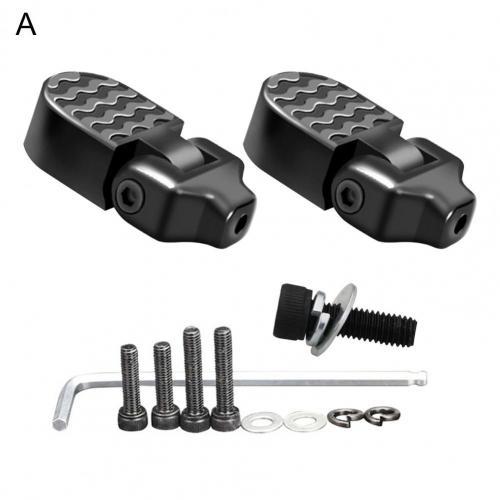 1 Pair Black CNC Aluminum Alloy Motorcycle Motor Bike Folding Footrests Footpegs Foot Rests Pegs Rear Pedals Set Bicycle Parts